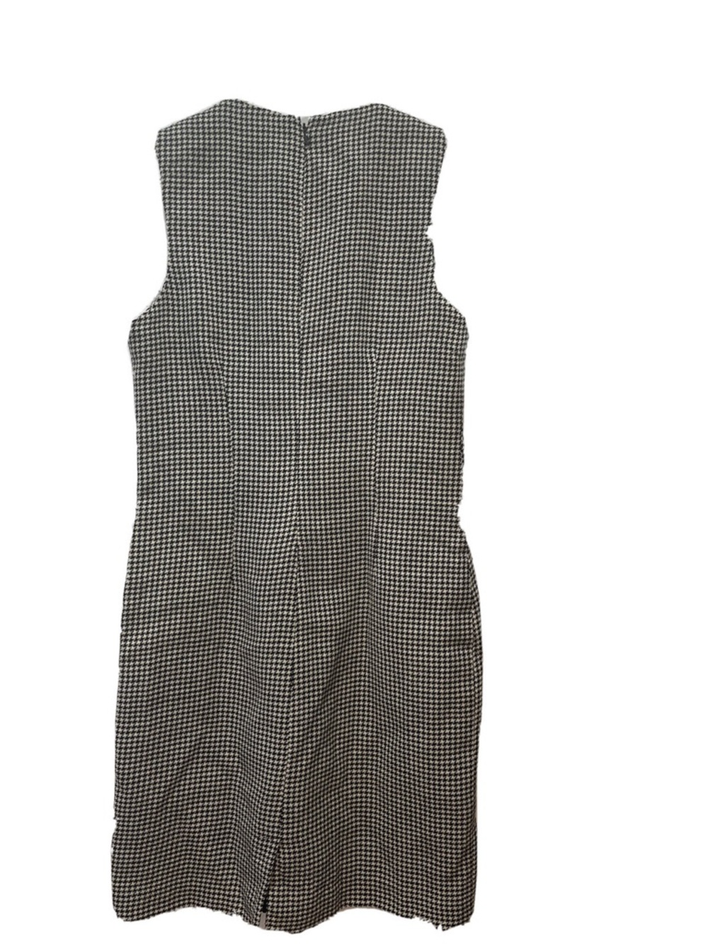 Banana Republic Black and White Houndstooth Pattern Sleeveless Wool Dress Size 4 - Picture 5 of 5